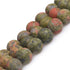 JOE FOREMAN 12mm Natural Unakite Jasper Semi Precious Gemstone Round Frosted Matte Chakras Loose Beads for Jewelry Making DIY Handmade Craft Suppl...