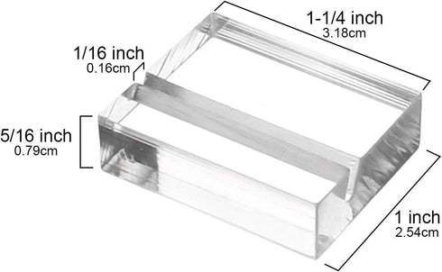 OnFireGuy 24pcs Place Card Holder Display Stands | 1.25" Acrylic Card Holders for Wedding Place Cards Table Numbers Product Labels Slotted Card St...