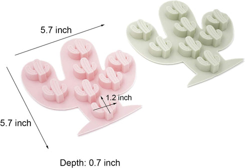 2Pcs Mini Cactus Ice Cube Tray Set Small Cacti Silicone Molds for Making Small Soap Chocolate Candy Gummy Baking Cake Jello Jelly Wax Crayon Melt...