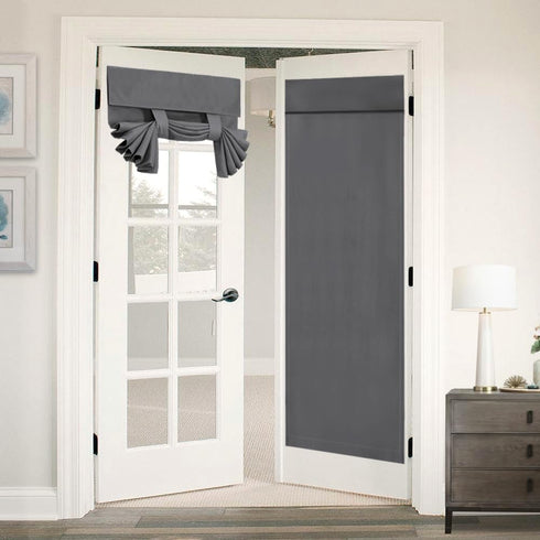 Flamingo P Tricia Blackout Curtain for French Door - Thermal Insulated Room Darkening Rod Pocket Noise Reducing Single Door Panel, 26 x 68 Inches ...