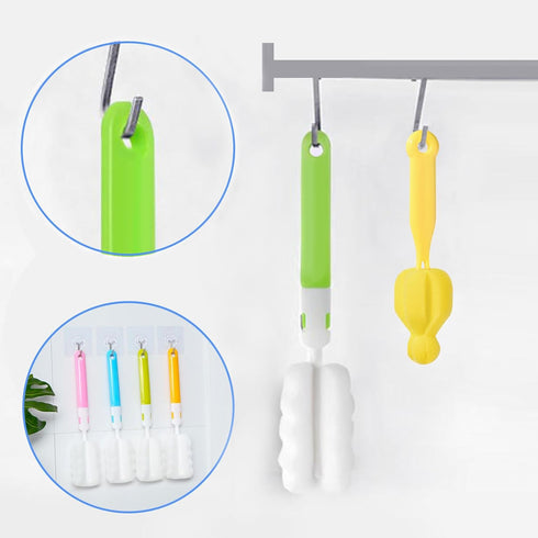 INVODA Cleaning Brush Set, 8PCS Portable Bottle & Nipple Brushes Sponge Material, Soft & Fluffy Texture, Comfortable Grip, Hanging Holes, BPA Free...