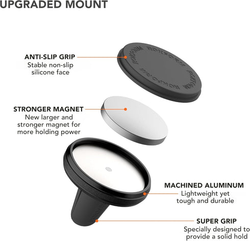 Rokform - Magnetic Air Vent Mount, Super Grip Car Truck & Van Vent Clip, Aluminum Cell Phone Holder, Removable Vent Magnet Mount, Specially Design...
