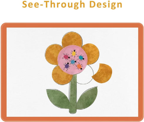 Applique Fusing Mat,14" x 18"Applique Pressing Sheet with See-Through Design for Arts Crafts Creation,Silicone Mat for Applique,Including Bonus Te...