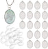 PH PandaHall 20PCS Oval Photo Charms Pendant Blank Trays Bezel, 20PCS Transparent Glass Cabochon Dome Tiles Memorial Photo Pendant for Jewelry Mak...