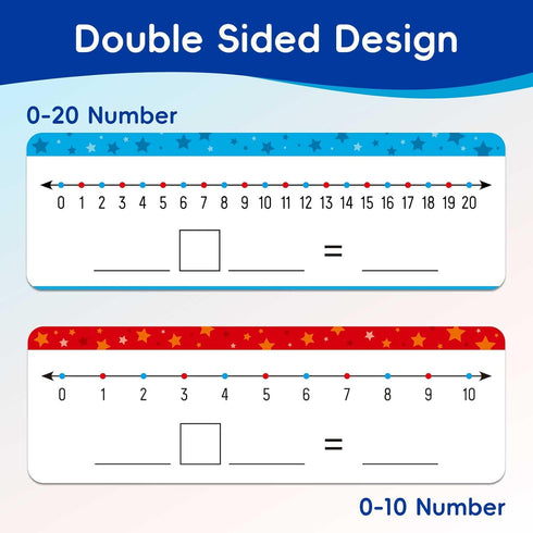 30 Pack Dry Erase Number Line Whiteboard Card 4”x12” Double Sided Dry Erase Board 0-10 on One Side 0-20 on Other Side, Home Teacher Classroom Must...