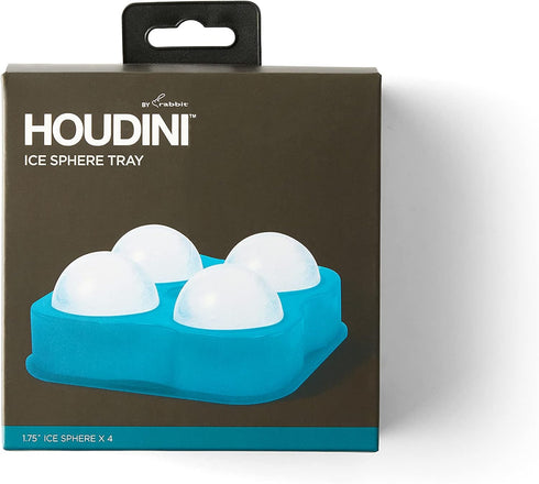 Houdini Large Sphere Ice Tray Mold, Makes Four Ice Balls, Blue...