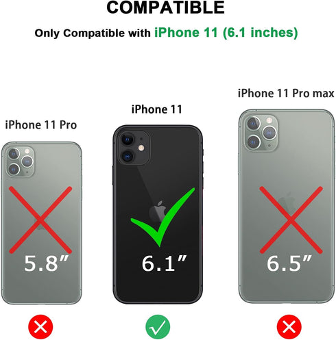 TENDLIN Compatible with iPhone 11 Case Wood Grain with Carbon Fiber Texture Design Leather Hybrid Case Black...