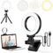 Ring Light for Laptop/Computer,Zoom Call, 4'' Small Video Conference Lighting with Webcam Style Mount and Tripod,3 Light Modes&10 Brightness Level...