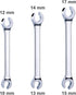 3-Piece Premium Double-End Metric Flare Nut Wrench Set, Size 10, 12, 13, 14, 15, 17mm | Cr-V Steel, 6-Point Head, 15° Offset Design | Perfect Line...
