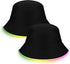 2 Pcs LED Light up Bucket Hat Set LED Light up Bucket Hat LED Bucket Hat for Men and Women Unisex (Black, Neon)...