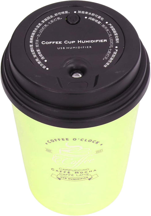 Portable Mini Humidifier, 300ml Car Humidifier Coffee Cup Low Noise Auto Off Lightweight Space Saving Travel Small USB Desk Humidifier for Car Bed...