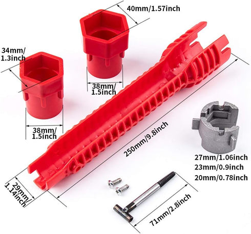 8-in-1 Faucet and Sink Installer, Multi-purpose Wrench Plumbing Tool, Sink Wrench for Toilet Bowl/Sink/Bathroom/Kitchen Plumbing and More Repair H...