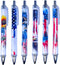 YJ PREMIUMS 6PC American Flag Pens Eagle Black and White Striped Ink Pen for 4th USA Themed Military Veterans Day Marine Crops Employees Gifts Stu...