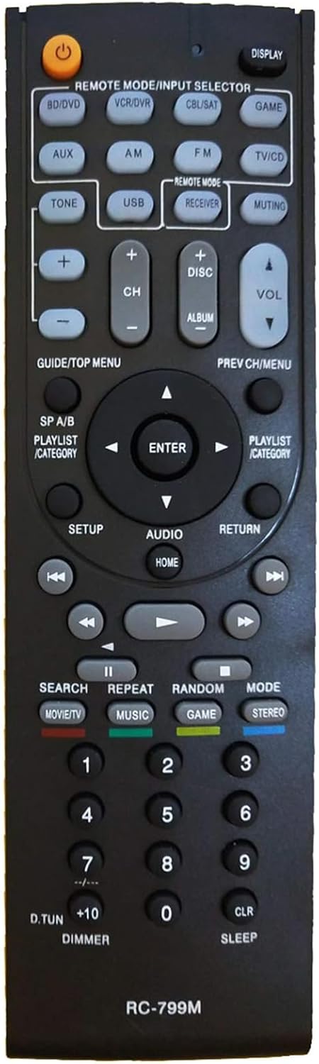 AIDITIYMI RC-799M Replacement Remote fit for Onkyo AV Receiver Home Theater HT-S3500 HT-R548 HT-RC330 HTS3500 HTR548 HTRC330 HT-RC430 HTRC430 HT-S...