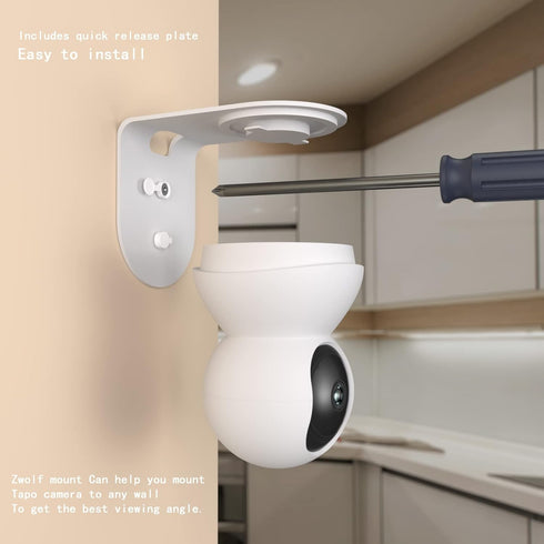 Aluminum Wall Mount Compatible with TP-Link Tapo C210 C200 Pan Tilt Security Camera for Baby Monitor, Allows The Best Range of Camera Motion witho...