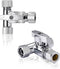 Lead-Free Brass 1Pcs Chrome-Plated Add-A-Tee 3-Way,3/8 Inch x 3/8 Inch x 3/8 Inch Angle Stop Valve For Reverse Osmosis Water Filters,Ice Maker,Ref...