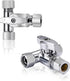 Lead-Free Brass 1Pcs Chrome-Plated Add-A-Tee 3-Way,3/8 Inch x 3/8 Inch x 3/8 Inch Angle Stop Valve For Reverse Osmosis Water Filters,Ice Maker,Ref...