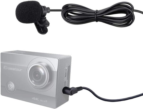 Mini lavalier Lapel Tie Clip-on 3.5mm Jack Condenser Collar Microphone compatible for Crosstour ct8500 Action Camera...
