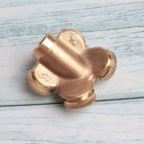 2 pcs 4 Hole Brass Spray Misting Nozzle Garden Sprinklers Fitting Hose Connect Tool...