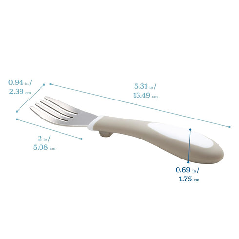 ECR4Kids My First Meal Pal Stainless Steel Forks, Toddler Silverware, White, Light Grey, 3-Pack...