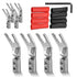 Tertullus 8 Pcs DIY Y Plugs Pure Copper Speaker Spade Connectors Y Plug Spade Speaker Wire Connectors 45 Degree Rhodium Plated Screw Locking Adapt...