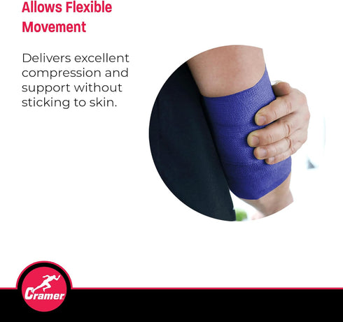 Cramer Eco-Flex Self-Stick Stretch Tape, Cohesive Tape, Flexible Elastic Sports Tape, Athletic Training Room Supplies, Easy Tear & Self-Adherent B...