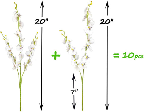 Silk Flowers in Bulk Wholesale Artificial Orchids, 10 Pcs (Each 20”), for Wedding Festive Party Home Office Decoration, No Include Vase...