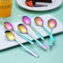 Berglander Rainbow Teaspoon, Stainless Steel Tea Spoon Dessert Spoon With Titanium Colorful Plating 6.5 Inches Pack of 6...