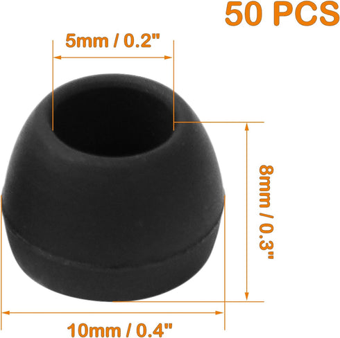 uxcell 50 Pcs Soft Silicone Replacement Earbud Tips, Portable 10 x 8mm Ear Tips for Earphone Headsets Accessories, Earbuds Covers with 5mm Inner H...