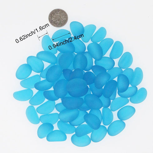 SumDirect 1 Pound Blue Tumbled Beach Sea Glass Beads Pieces for Aquarium, Crafts, Decor, Vase Filler...