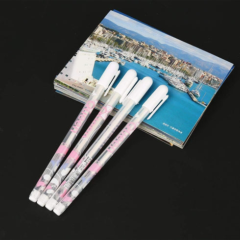 Jectse 4Pcs White Ink Gel Pen Set, 0.8mm Highlighter Marker White Ink Gel Pen,DIY Greeting Card White Ink Refills Neon Craft Doodling Pen,for Stud...