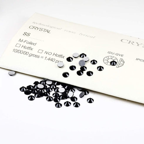Yantuo Black Rhinestones Flat Back ss16 1440 pcs, 4mm Round Non Hotfix Jet Rhinestone,Bling Diamond Cut Stone Gems for Shoes,Bag,Nail Art, DIY Cra...