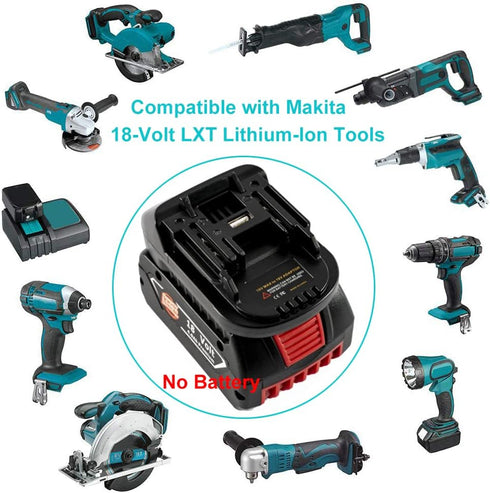 USB Battery Adapter for Makita 18V Lithium-ion LXT Cordless Tool, Convert for Bosch 18V Li-ion BAT609 BAT612 BAT618 Battery to Makita 18V Lithium ...