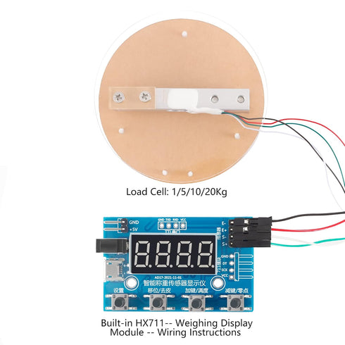 HX711 Digital Load Cell Module, Weight Sensor A/D Module with Display 24 Bit Weighing Scale Smart Arduino Load Cell Arduino Display/for Arduino...