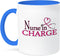 3dRose Nurse in Charge Pink Heart Stethoscope Two Tone Mug, 11 oz, Blue...