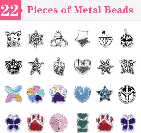 VICTLOV 126 Pieces Charm Bracelet Making Kit, DIY Craft for Girls, Unicorn/Mermaid Crafts Gifts Set for Arts and Crafts for Girls Teens Ages 8-12...