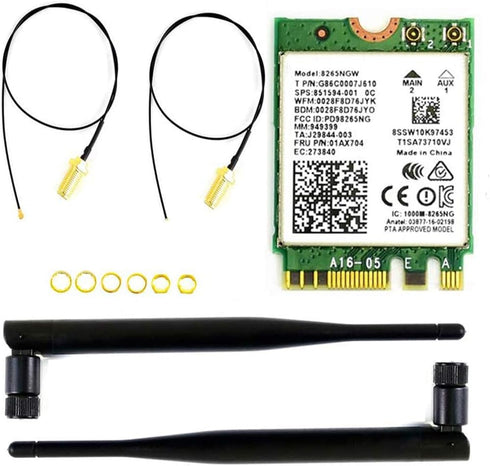 Waveshare AC8265 Wireless NIC Module for Jetson Orin Nano/NX Supports 2.4GHz / 5GHz Dual Band WiFi and Bluetoth 4.2...