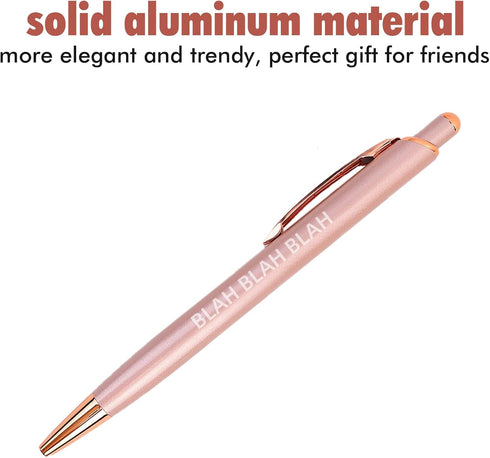 10 Pack Funny Sarcastic Ballpoint Pens, Office Snarky Metal Luxury Rose Gold Ballpoint Pen Encouraging, Office Gift, Black Ink...