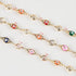 YOUBEIYEE Gold Plated Brass Bracelet Chain for Jewelry Making, Colorful Evil Eye Clear Glass Bead Rolo Chain Bulk with Jump Rings and Lobster Clas...