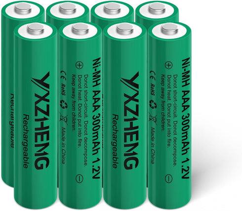 8Pcs AAA Battery 1.2v Rechargeable NI-MH 300mAh for Outside Solar Lawn Light (8xAAA)...