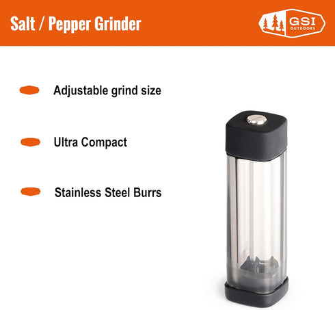 GSI Outdoors Salt Grinder or Pepper Grinder I Lightweight, Camping Spice Mill for Travel, Home Kitchen, Camping...