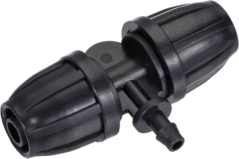 MECCANIXITY Drip Irrigation Barbed Tee 3-Way Fitting 8mm to 4mm ID Tubing for Garden Drip Tape Tubing Sprinkler System Black Pack of 20...