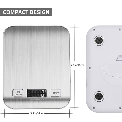 MEIYA Digital Kitchen Food Scale, 11lb Weight Grams and Ounces scale for Meal Prep & Baking Cooking, 6 Units with Tare Function...