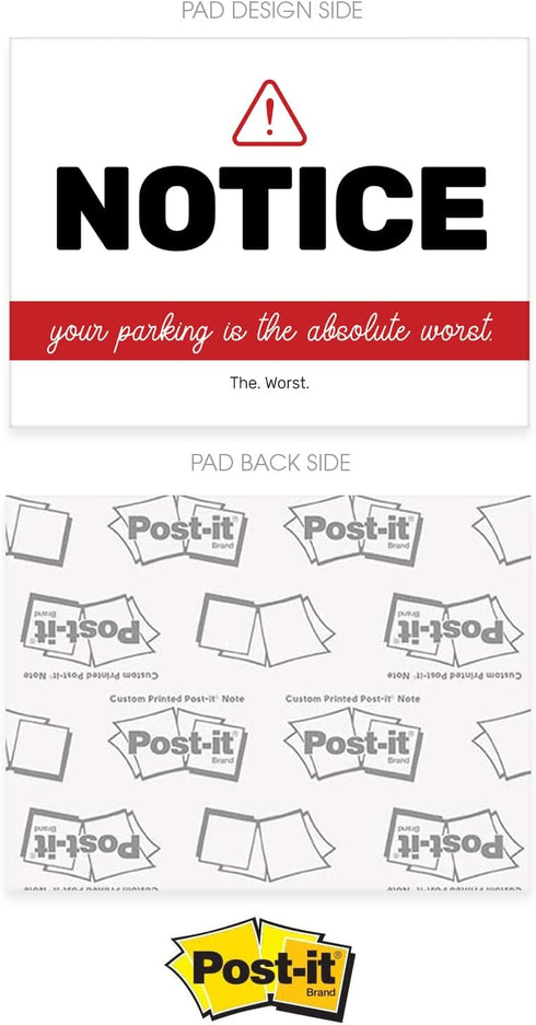 You Park Like an Idiot Sticky Note Pads / 4" x 3" Repositionable Funny Bad Parking Notifications/Two Unique Designs / 50 Sheets Per Pad Set of 6 /...
