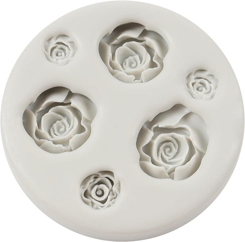 Rose Fondant Mold Rose Flower Silicone Molds for Sugar Craft Cake Decorating Cupcake Topper Candy Chocolate Polymer Clay Gum Paste...