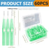 60PCS Floss Brush Adult Interdental Brush Push-Pull Type Tooth Cleaning Tool Soft Toothpick Cleaners Oral Dental Hygiene Brush Tooth Flossing Head...