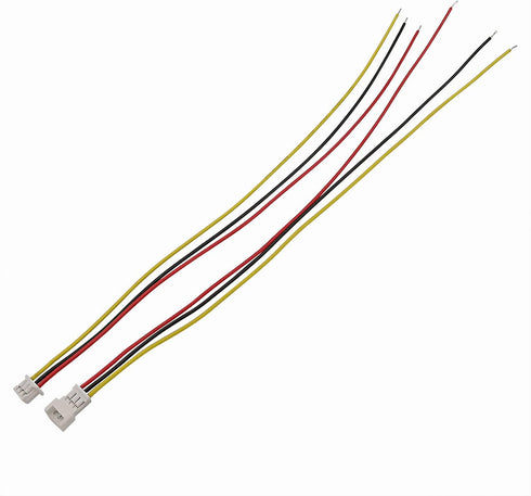 Micro Jst 1.25 Wire Connectors, 20Pairs/40pcs 1.25mm 3 Pin Jst Male and Female Connector Plug with Wires Cables Kit for LED Light 100mm...