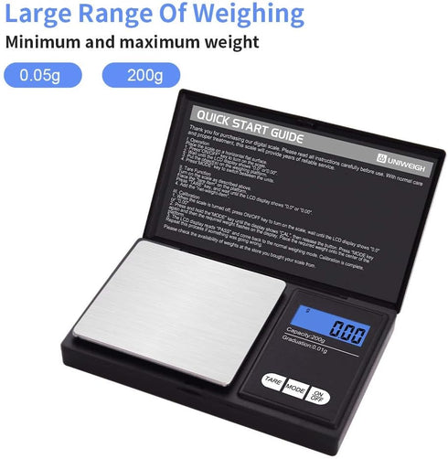 Gram Scale,200 gx0.01 g(7.05 oz x 0.001 oz) Digital Pocket Scale,Electronic Smart Weigh Scale,Portable Small Jewelry Scale Grams and Ounces,Mini S...