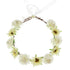 June Bloomy Rose Flower Leave Crown Bridal Halo Headband with Adjustable Ribbon (A Ivory)...