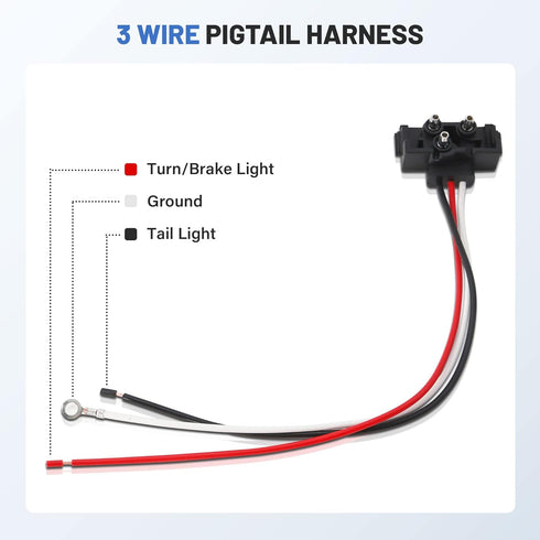 Oyviny 10PCS 3 Prong Pigtail Harness Connector, Right Angle 3 Wire Plug 20AWG for Truck Stop Turn Tail Brake Backup Trailer Light, Fit for Sealed ...